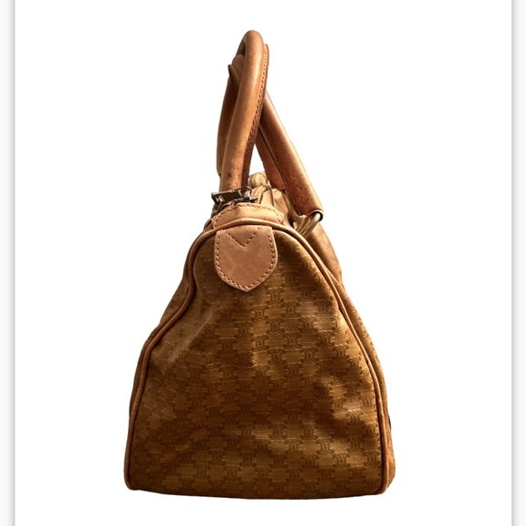 Vintage Celine Macadam Mini Satchel Bag PVC & Leather – Made in Italy - Picture 4 of 14